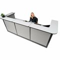 Interion By Global Industrial Interion U-Shaped Reception Station w/Raceway 124inW x 44inD x 46inH Gray Counter Gray Panel 249010NGG